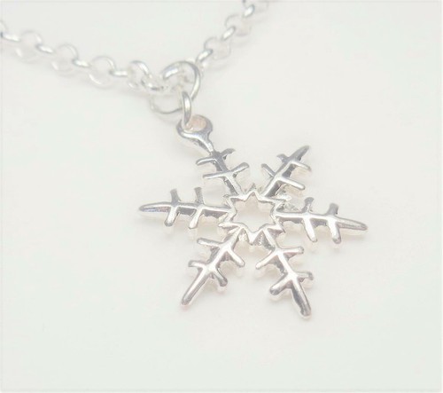 COLLANA CIONDOLO SPIAGGIA MODA VACANZE NATALE FIOCCO DI NEVE TONO ARGENTO RODIO - Foto 3 di 6