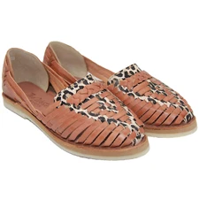 The Western Shops Women's Leopard Print Leather Sandals, Women's Huarache Sandal