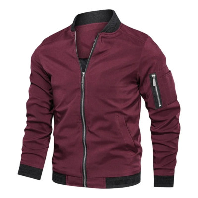 Frühling Herbst Herren Bomberjacke Freizeit leicht Windbreaker Reißverschluss Mantel