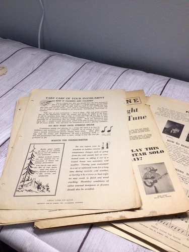 Vintage 1939 Gibson Systems For Guitars Loose Music Sheets