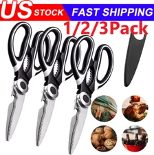 3xStainless Steel Kitchen Shears Heavy Duty Scissors for Meat Fish Chicken Bones