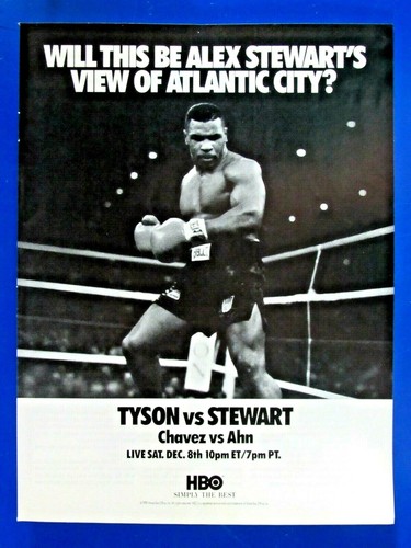 Mike Tyson 1990 Alex Stewart Vintage HBO Boxing Original Print Ad 8.5 x 11" - Picture 2 of 5