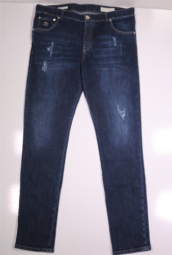 Brunello Cucinelli Men's Dark Wash Distressed Skinny Fit Jeans Eu 54 - US 38x34 - Picture 2 of 9