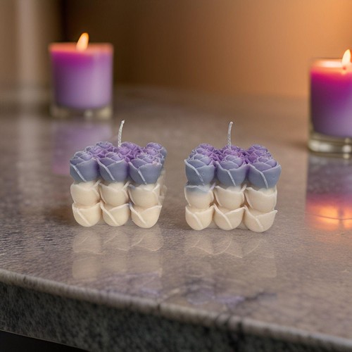Scented Candle | Handmade Soy Wax | Home Decor | Gift Idea | Cubed Roses (2 pc) - Picture 2 of 13