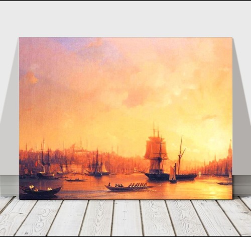 IVAN AIVAZOVSKY - Dusk on the Golden Horn - CANVAS PRINT POSTER - Ship - 24x18"