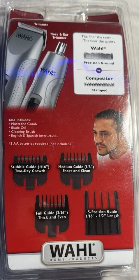 Juego de recortadora WAHL 5606-420 bigote barba nariz y oreja cabello a batería Foto 2 de 2