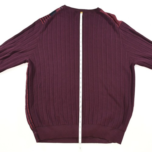 NEW Perry Ellis Men's 2XL Crewneck Sweater Purple Maroon Stripe Cotton Modal - Picture 11 of 13