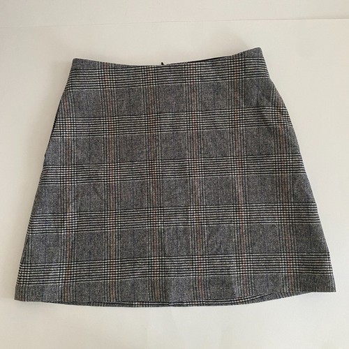 Wilfred x Aritzia karierter A-Linien-Minirock grau Damen Gr. 2 Kaschmir-Wollmischung