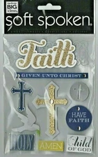 MAMBI Soft Spoken FAITH embellishment set~Nice!  QUICK SHIP!