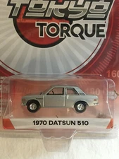 GREENLIGHT Tokyo Torque Series 2 1970 Datsun 510 29900-B Silver 1:64  Free Ship