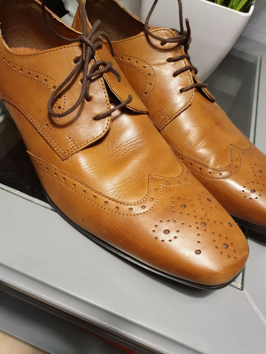 Men s Jasper Conran Brown Leather Brogue Shoes UK 10 wedding shoes