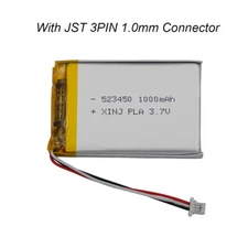 3.7V 1000mAh 3.7Wh Lipo Li Battery 523450 NTC Thermistor JST 3Pin 1.0mm For GPS