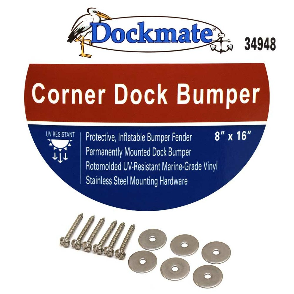 Dockmate Boat Corner Dock Bumper 34948 16 x 8 Inch Gray Vinyl eBay