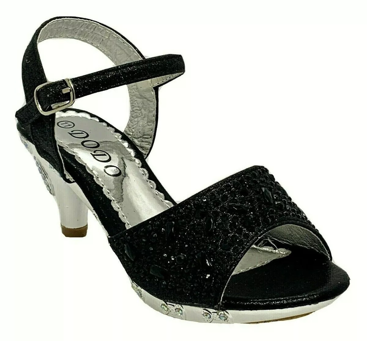 Dodo 150 64GKM Girls Black Dress Pageant Evening Party Shoes Youth size 2