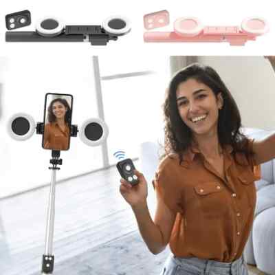 6 In 1 Selfie Stick Tripod W/ 2 Lights 67'' Tall BT Wireless Remote phone Holder