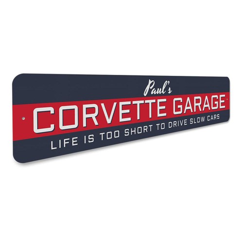 Corvette Garage Custom Sign for Dad's Corvette Aluminum Metal Decor Sign - Picture 3 of 4