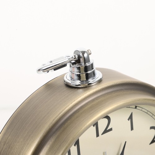 Metal Alarm Clock Roman Numerals Table Bedside Silent Alarm Clock Sweep Seconds - Picture 6 of 12