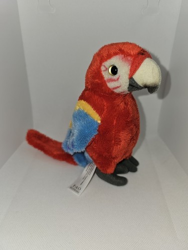 F.A.O Schwarz Parrot Macaw 7" Plush 2022 botón latón - Imagen 3 de 6