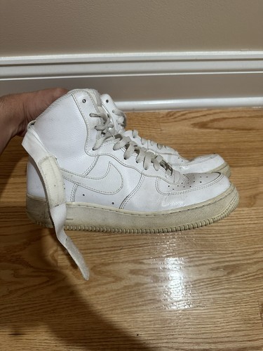 Nike Air Force 1 Mens 9 High Top Sneakers Shoes White 315121-115 GREAT CONDITN - Picture 3 of 4