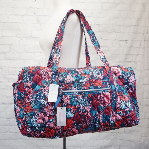 NEW ❤️ vera bradley Cabbage Rose Large 22" Travel Duffel Performance Twill - Picture 2 of 5