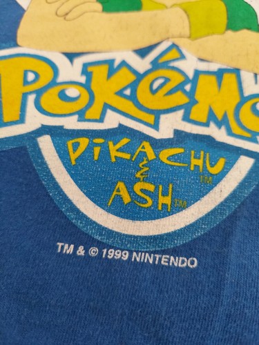 Vintage 1999 Pokemon Pikachu & Ash Long Sleeve Shirt Nintendo Boys 7 - Picture 4 of 6