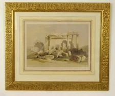Antique print by David Roberts Portion of The Eastern Portico Baalbec 1842 