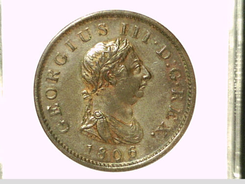 1806 BRITISH PENNY, ANACS AU-55