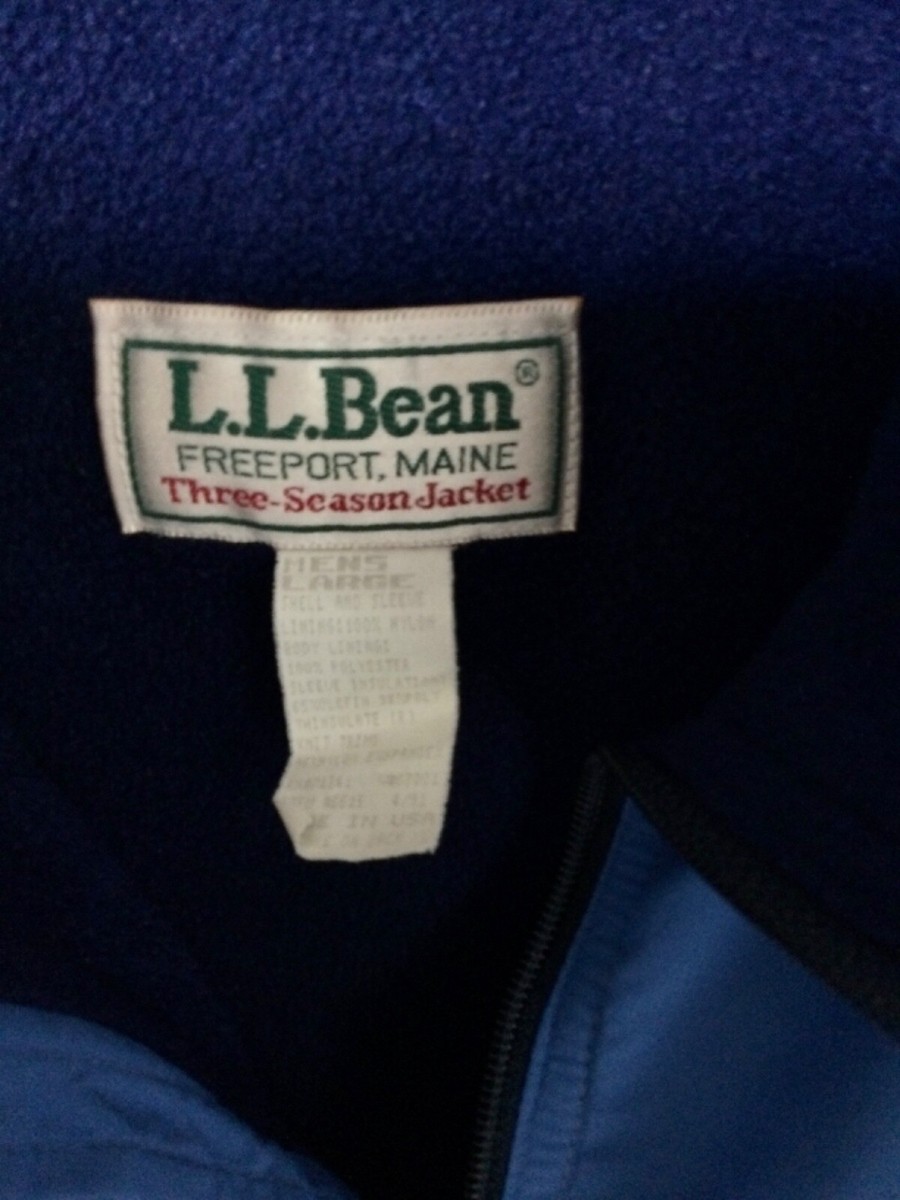 Vintage L.L. Bean Three Season Jacket Medium Blue Fleece Vintage L.L. Bean Three Season Jacket Medium Blue Fleece