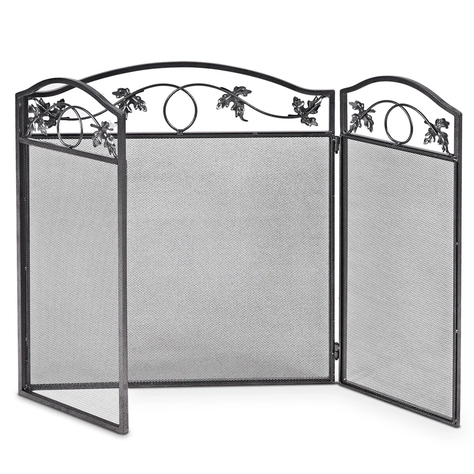 3 Panel Foldable Fire Screen Protector Fireplace Fence Freestanding Spark Guard  - Image 2 of 4