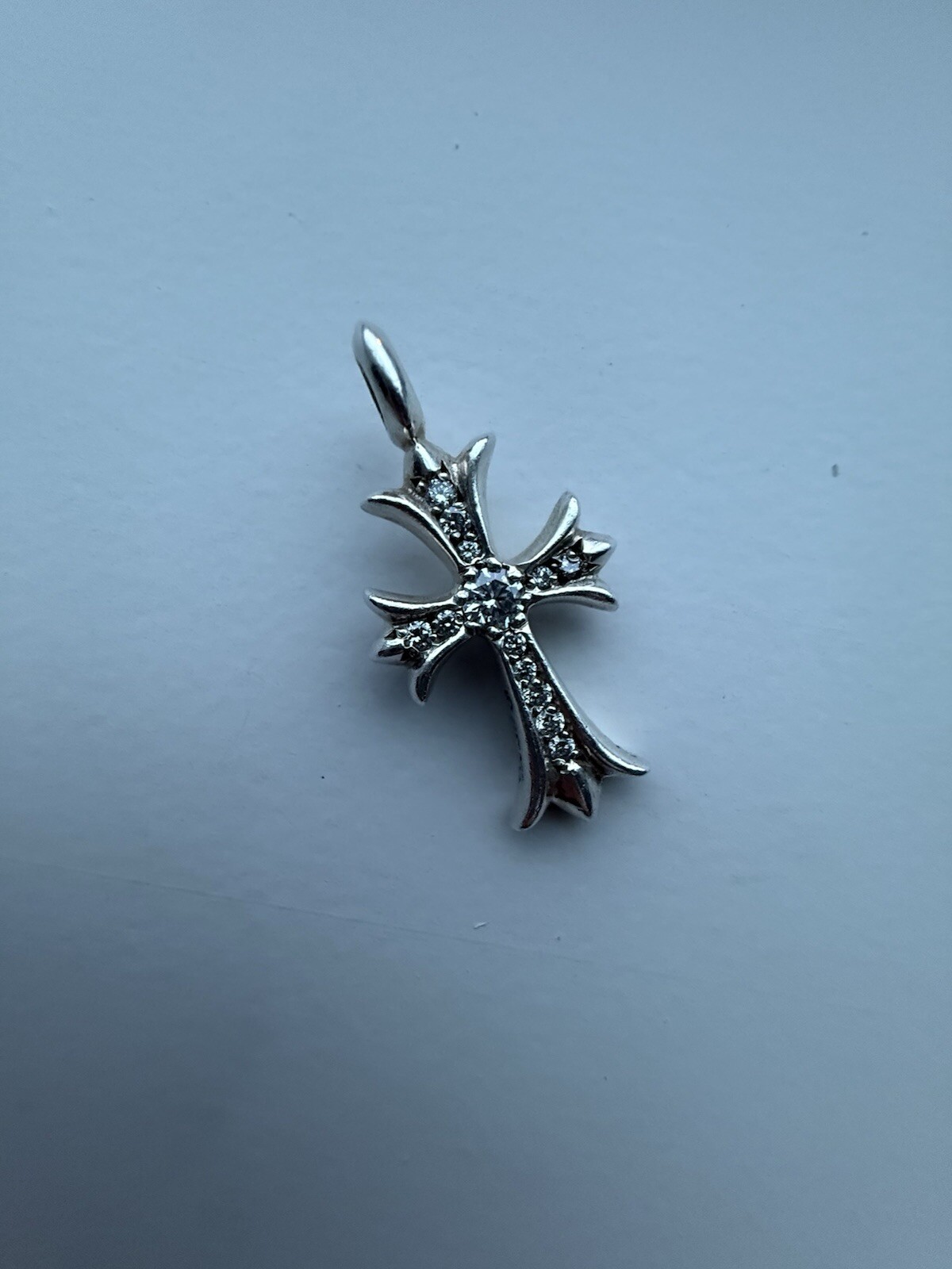 Authentic Chrome Hearts Diamond Tiny Cross Pendan… - image 1