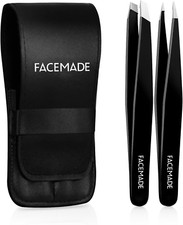 2 Pack Tweezers Set - Professional Stainless Steel Tweezers for Men and Women, P