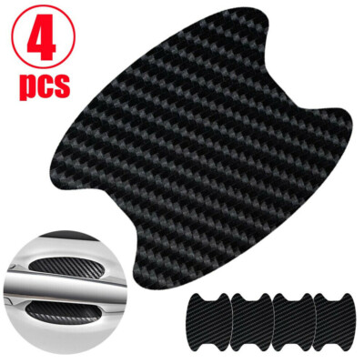 4x Carbon Fiber Door Handle Protector Film Anti-Scratch Stickers Car Accessories
