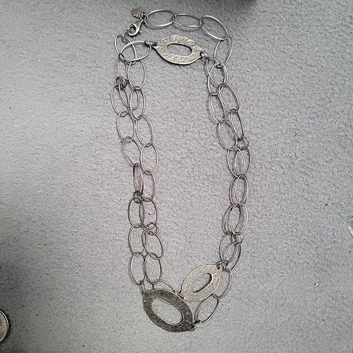 Sterling Silver Silpada Oval Link Necklace 925 N1506 Oxidized Matte 35" Long - Picture 10 of 10