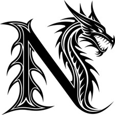 30 Custom Dragon Letter N Personalized Address Labels