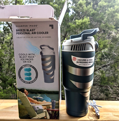 BREEZE BLAST by SHARPER IMAGE Grey Personal AIR COOLER Fan