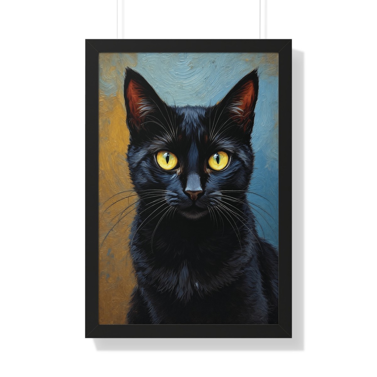 絵画 black cat Black Cat Art Vincent Van Gogh's Cat Print Framed Vertical Poster
