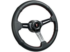 1967-68 Pontiac Red Arrow 14 6-bolt Perforated Black Leather Steering Wheel Kit 1967-68 Pontiac Red Arrow 14 6-bolt Perforated Black Leather Steering Wheel Kit