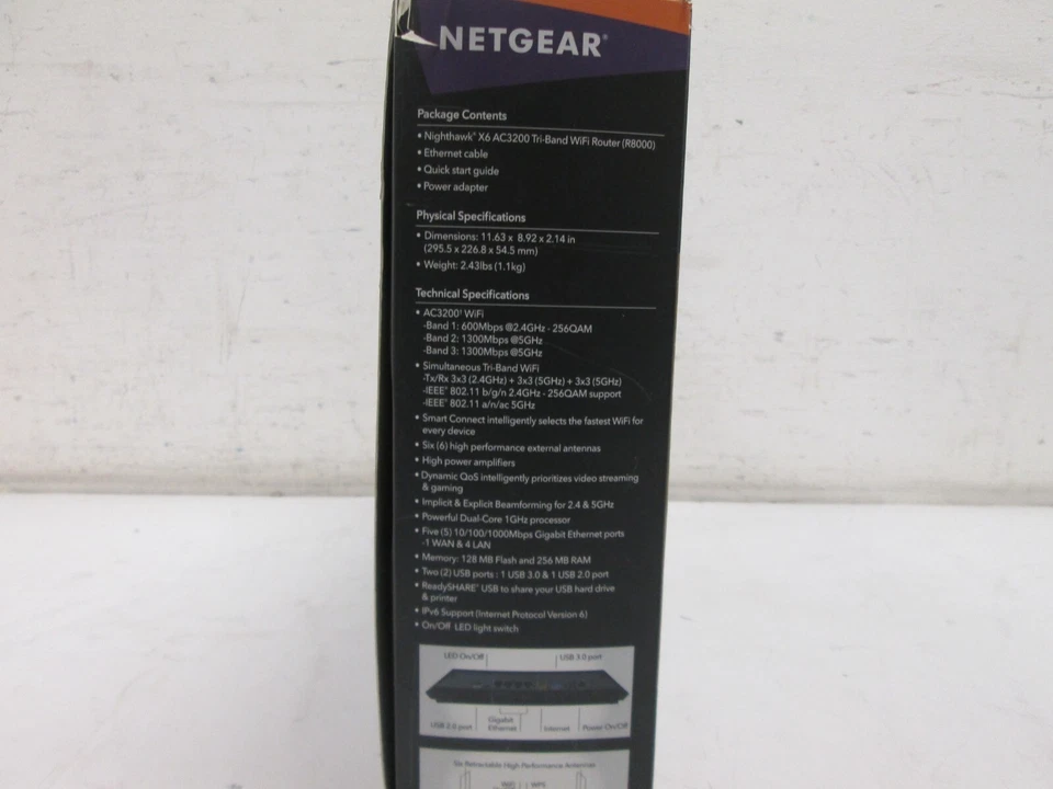NETGEAR AC3200 Nighthawk X6 Tri-band WiFi Router MODEL R8000 - Image 4 of 4