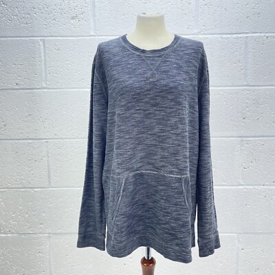 CONVERSE DUNKELGRAUER PULLOVER SPACE KNIT ONE STAR FRONT POCKET TOP Y2K UK L