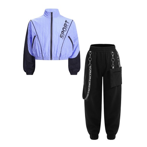 Kids Girls Sweatsuit Hiking Tracksuit Running Jacket And Pants Stylish Stage - Picture 39 of 60