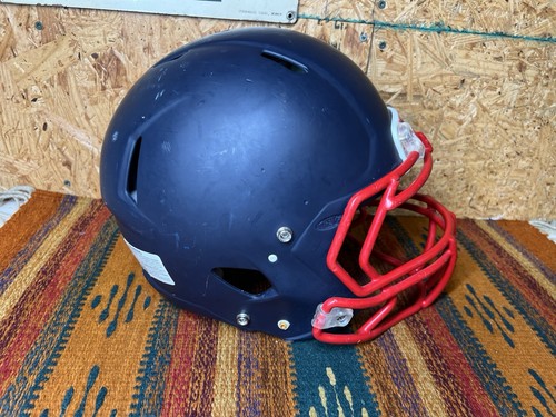 Casco de fútbol americano Riddell Speed juvenil 2012 azul marino y rojo talla grande - Imagen 5 de 11