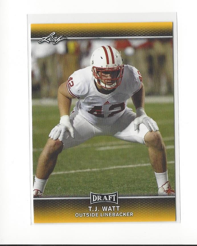 2017 Leaf Draft Gold #62 T.J. Watt RC Rookie Steelers Wisconsin