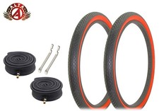 ALTA PERFORMANCE Bicycle 24" x 2.125" Black/Red Classic Mini BRICK TIRES 6pc.