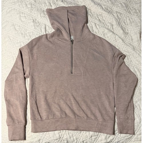 Varley Yates Half Zip Sweat DoubleSoft Pullover Mauve XS VAR01657