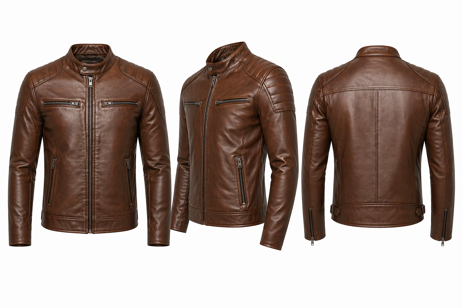 Men’s Vintage Brown Leather Jacket Stylish Slim Fit Biker Winter Coat
Opens in a new window or tab