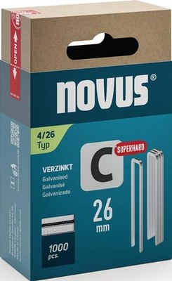 NOVUS  Schmalrückenklammer C Typ 4 B.6mm Schenkel-L.26mm Draht-B.1,1mm 1000 St.N