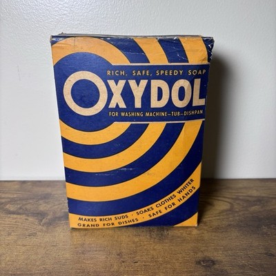 Vintage Oxydol Laundry Soap Detergent 1940s SEALED 1lb 8oz Size Box Speedy Soap