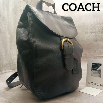 coach backpack 4134 Vintage OLD COACH Backpack Black Glove-Tanned Leather 4134 Unisex Rucksack  Bag