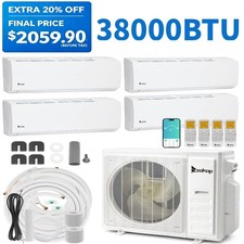 38000 BTU 4 Zone (9K+9K+9K+9K) Mini Split Air Conditioner 20 SEER2 & Heat Pump