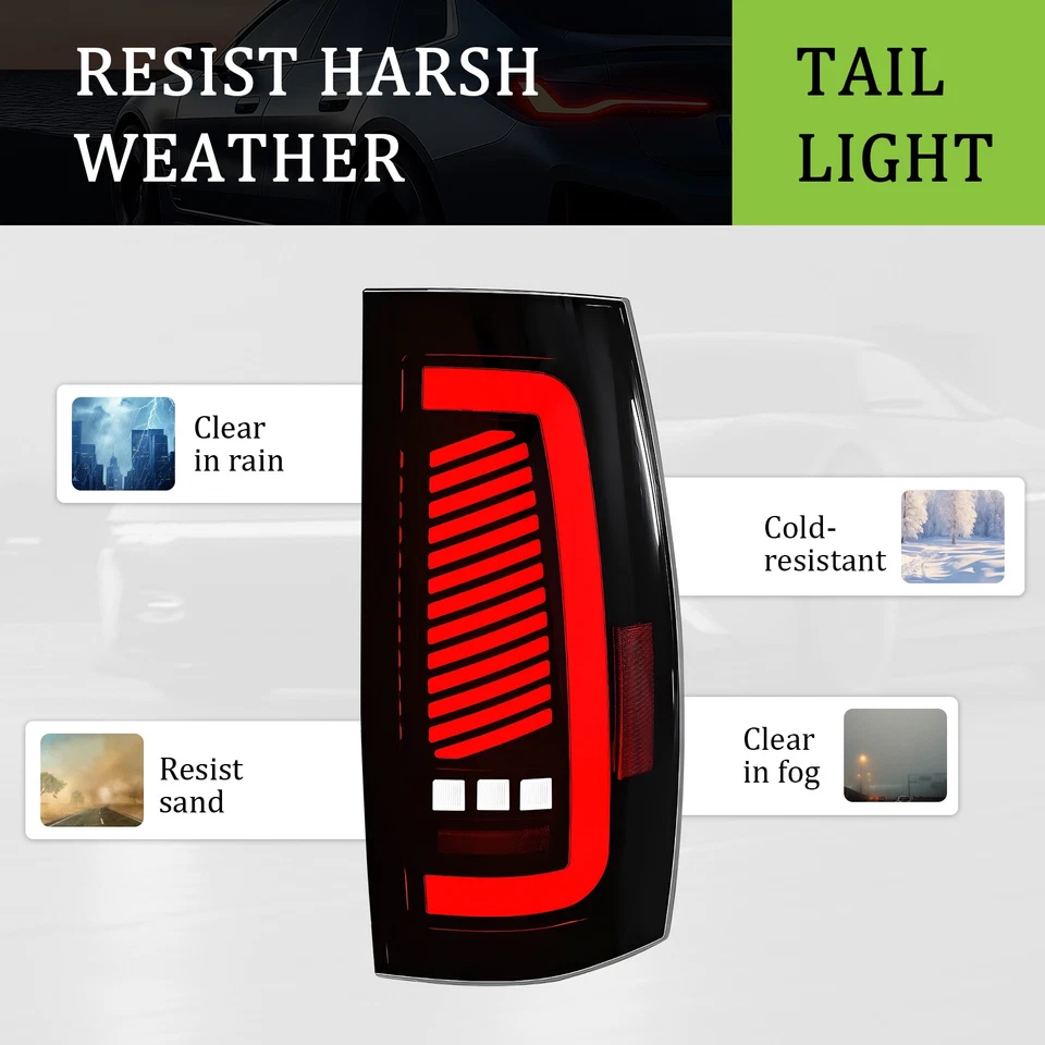 For 07-14 Chevy Suburban/Tahoe 07-13 GMC Yukon Smoked Sequential LED Tail Lights Foto 3 de 4